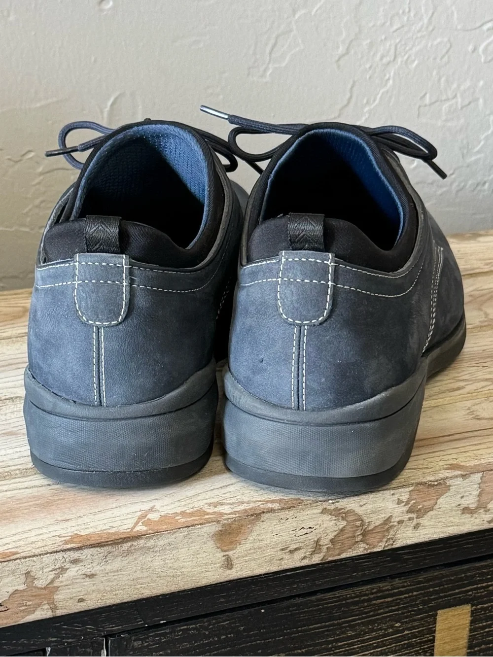 Johnston & Murphy Men's XC4 Elkins Plain Toe Navy Nubuck Oxfords Size 11